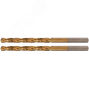 Изображение товара Сверла HSS по металлу, титановое покрытие, в блистере 4.8 мм (2 шт) (упак)