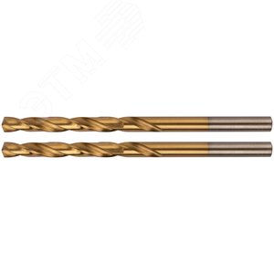 Изображение товара Сверла HSS по металлу, титановое покрытие, в блистере 5.0 мм (2 шт) (упак)