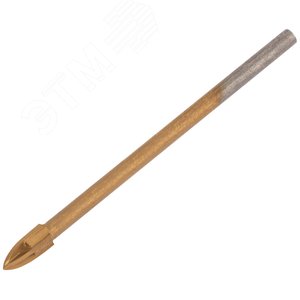 Сверло по кафелю и стеклу, 4 режущие кромки, титановое покрытие 4х60 мм - фото 2