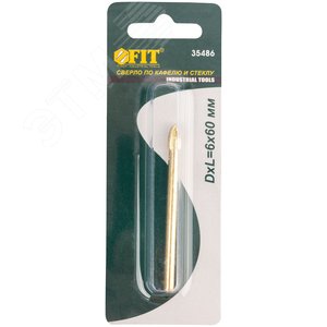 Сверло по кафелю и стеклу, 4 режущие кромки, титановое покрытие 6х60 мм - фото 3