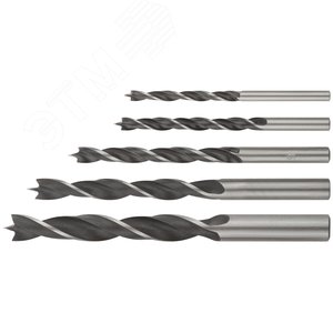 Набор сверл по дереву, пластиковый бокс, 5 шт(4-5-6-8-10 мм) - фото 2