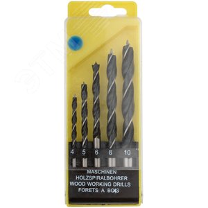 Набор сверл по дереву, пластиковый бокс, 5 шт(4-5-6-8-10 мм) - фото 3