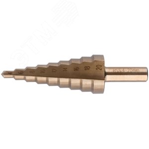 Сверло ступенчатое HSS Co5% (Р6М5К5) по металлу, 9 ступеней, 4-20 мм - фото 1