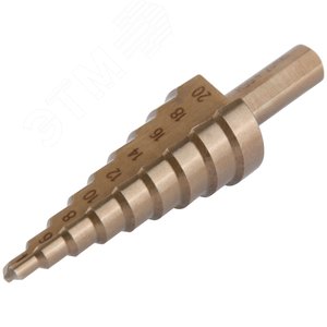 Сверло ступенчатое HSS Co5% (Р6М5К5) по металлу, 9 ступеней, 4-20 мм - фото 2