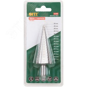 Сверло ступенчатое HSS (Р6М5) по металлу, 15 ступеней, 4-32 мм - фото 3