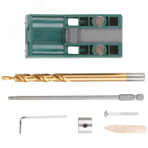 Изображение товара Кондуктор для глухих отверстий с ограничителем глубины двойной, пластиковый кейс (шт)