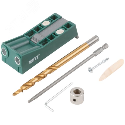 Кондуктор для глухих отверстий с ограничителем глубины двойной, пластиковый кейс - фото 2