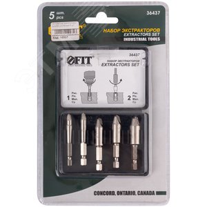 Экстракторы для болтов и шпилек усиленные, HSS сталь, Профи 5 шт - фото 2