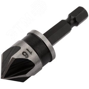 Зенкер конический, легированная сталь, хвостовик под биту, 16 мм - фото 2