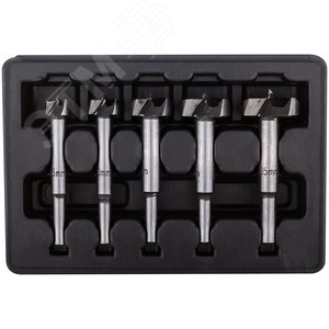 Фрезы по дереву (сверла Форстнера), усиленная 60# сталь, 5 шт, 15/20/25/30/35 мм - фото 1