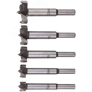 Фрезы по дереву (сверла Форстнера), усиленная 60# сталь, 5 шт, 15/20/25/30/35 мм - фото 2