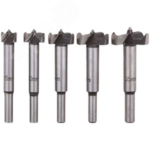 Фрезы по дереву (сверла Форстнера), усиленная 60# сталь, 5 шт, 15/20/25/30/35 мм - фото 4