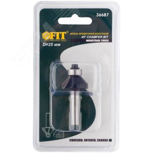 Фреза кромочная конусная с нижним подшипником, угол 45 гр, DxL = 25x50 мм - фото 2