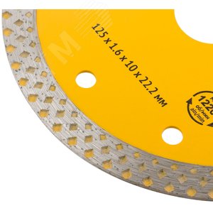 Диск отрезной алмазный универсальный (сухая и влажная резка) 125х1.6х10х22.2 мм - фото 5