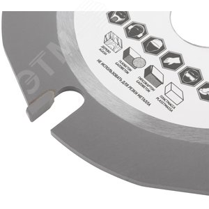 Диск пильный по дереву, посадочный диаметр 22,2 мм, 6 зубьев с карбидными вставками, 125 мм - фото 5