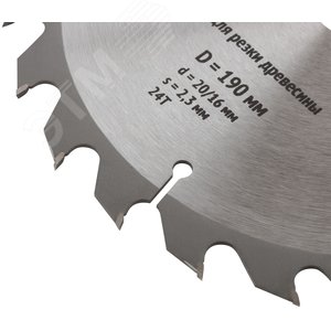 Диск пильный для циркулярных пил по дереву 190x20/16x24T - фото 5