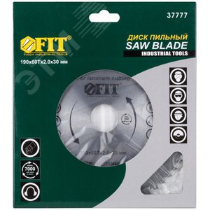 Диск пильный для циркулярных пил по ламинату 190x30/25.4x60T - фото 2