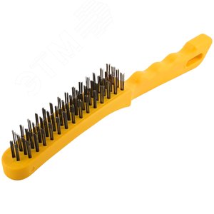 Кордщетка стальная, желтая пластиковая ручка, 275 мм, 4-х рядная - фото 2