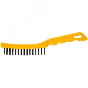 Кордщетка стальная, желтая пластиковая ручка, 275 мм, 4-х рядная - фото 3
