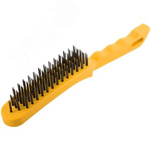 Кордщетка стальная, желтая пластиковая ручка, 275 мм, 5-ти рядная - фото 2