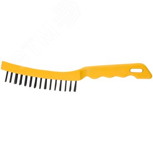 Кордщетка стальная, желтая пластиковая ручка, 275 мм, 5-ти рядная - фото 3