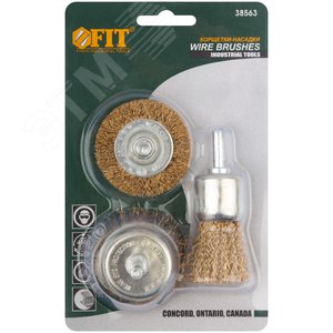 Корщетки со штифтом, набор 3 шт (колесо 50 мм / чашка 50 мм / венчик 25 мм) - фото 2