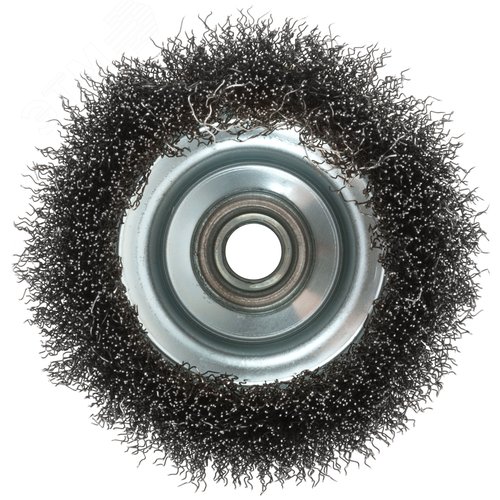 Кордщетка-чашка, гайка М14, волнистая проволока, нержавеющая сталь 100 мм - фото 4