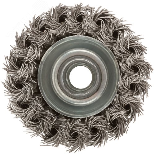 Кордщетка-чашка, гайка М14, витая проволока нержавеющая сталь 75 мм - фото 2