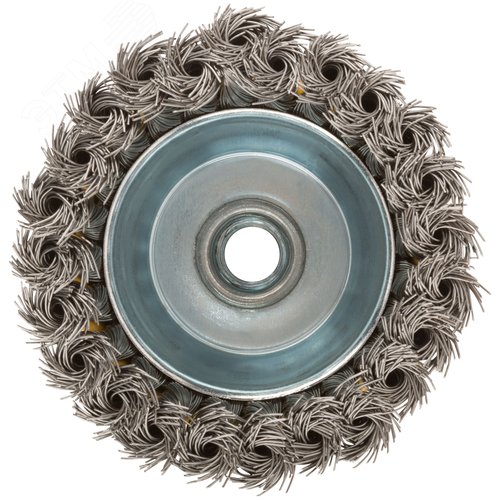 Кордщетка-чашка гайка М14 витая проволока нержавеющая сталь 100 мм - фото 2