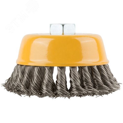 Кордщетка-чашка гайка М14 витая проволока нержавеющая сталь 100 мм - фото 4