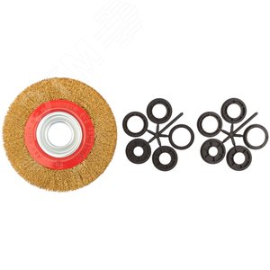 Изображение товара Кордщетка-колесо, стальная латунированная волнистая проволока 150 мм (шт)