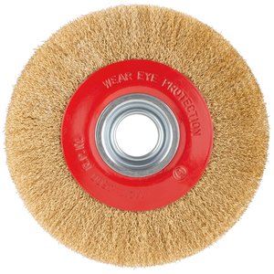 Корщетка-колесо, стальная латунированная волнистая проволока 200 мм - фото 2