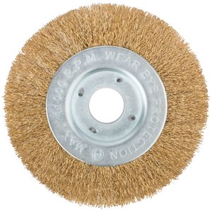 Кордщетка-колесо, посадочный диаметр 22.2 мм, стальная латунированная волнистая проволока 125 мм - фото 2