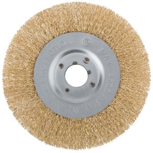 Кордщетка-колесо, посадочный диаметр 22.2 мм, стальная латунированная волнистая проволока 150 мм - фото 2