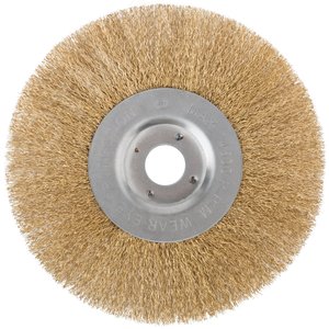 Кордщетка-колесо, посадочный диаметр 22.2 мм, стальная латунированная волнистая проволока 180 мм - фото 2