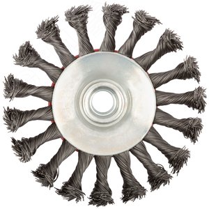 Кордщетка-колесо с наклоном, гайка М14, стальная витая проволока 115 мм - фото 2