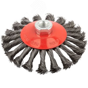 Изображение товара Кордщетка-колесо с наклоном, гайка М14, стальная витая проволока 125 мм (шт)