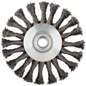 Кордщетка-колесо с наклоном, гайка М14, стальная витая проволока 125 мм - фото 2