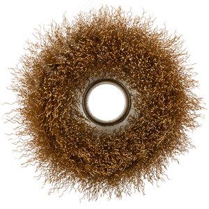 Кордщетка-чашка, гайка М14, стальная латунированная волнистая проволока 100 мм - фото 2