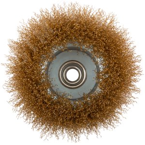 Кордщетка-чашка, гайка М14, стальная латунированная волнистая проволока 125 мм - фото 2