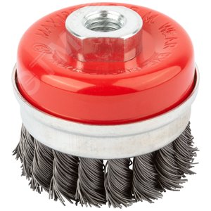 Изображение товара Кордщетка-чашка, гайка М14, стальная витая проволока с бандажом, Профи 65 мм (шт)