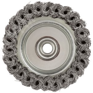 Кордщетка-чашка, гайка М14, стальная витая проволока с бандажом, Профи 100 мм - фото 4