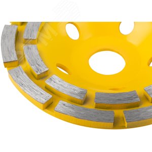 Диск алмазный шлифовальный, посадочный диаметр 22.2 мм, сегментный, двойной ряд 125 мм - фото 7