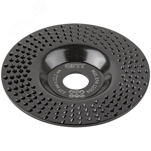 Диск обдирочный по дереву, плоский, посадочный диаметр 22,2 мм, 125 мм, грубая насечка - фото 2