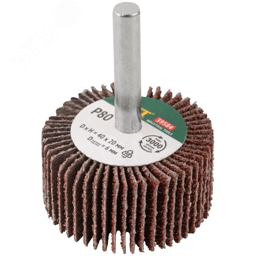 Диск лепестковый для дрели радиальный 40х20х6 мм Р 80 - фото 1