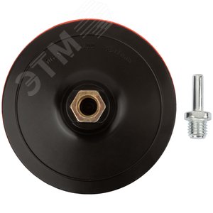 Диск шлифовальный с липучкой, гайка М14 + переходник для дрели, 125х3 мм - фото 2