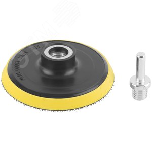 Изображение товара Диск шлифовальный с липучкой для АГШК, гайка М14 + переходник для дрели, 100x9 мм (шт)