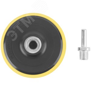Диск шлифовальный с липучкой для АГШК, гайка М14 + переходник для дрели, 100x9 мм - фото 2