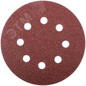 Круги шлифовальные с отверстиями (липучка), алюминий-оксидные, 125 мм, 5 шт Р 36 гибкая -14А - фото 1