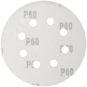Круги шлифовальные с отверстиями (липучка), алюминий-оксидные, 125 мм, 5 шт Р 60 39663 FIT - 2